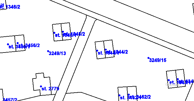 Parcela st. 1344/1 v KÚ Zlín, Katastrální mapa