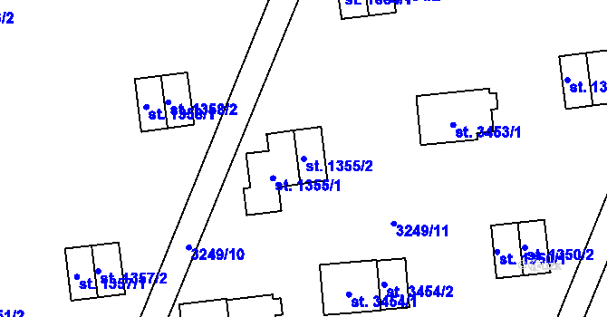 Parcela st. 1355/2 v KÚ Zlín, Katastrální mapa