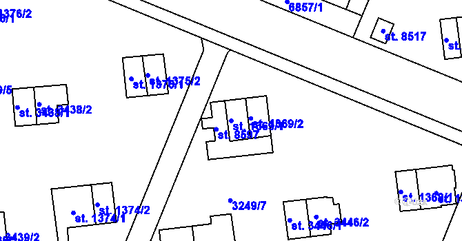 Parcela st. 1369/1 v KÚ Zlín, Katastrální mapa