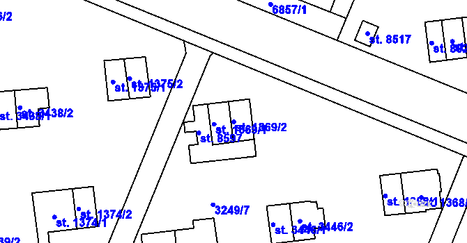 Parcela st. 1369/2 v KÚ Zlín, Katastrální mapa