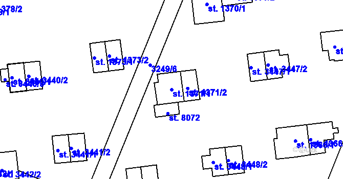 Parcela st. 1371/1 v KÚ Zlín, Katastrální mapa