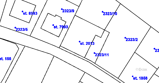 Parcela st. 2013 v KÚ Zlín, Katastrální mapa