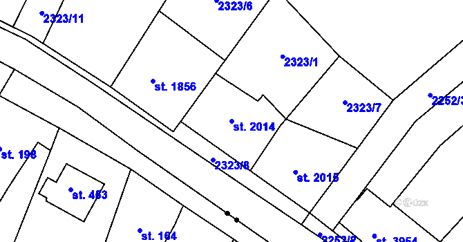 Parcela st. 2014 v KÚ Zlín, Katastrální mapa