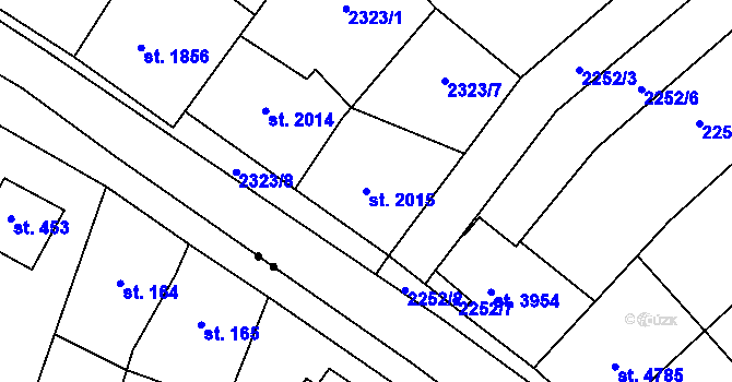 Parcela st. 2015 v KÚ Zlín, Katastrální mapa