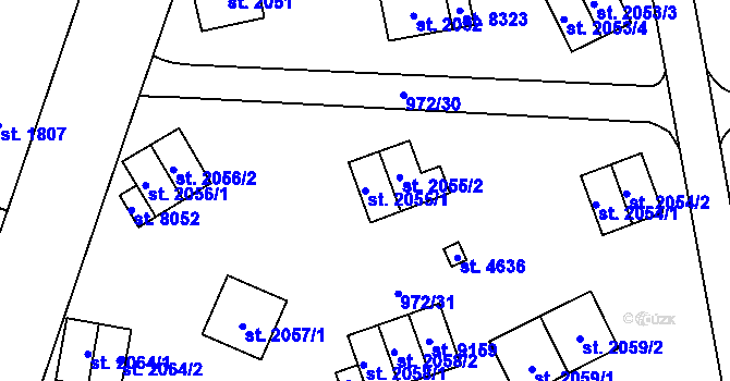Parcela st. 2055/1 v KÚ Zlín, Katastrální mapa