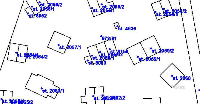 Parcela st. 2058/2 v KÚ Zlín, Katastrální mapa