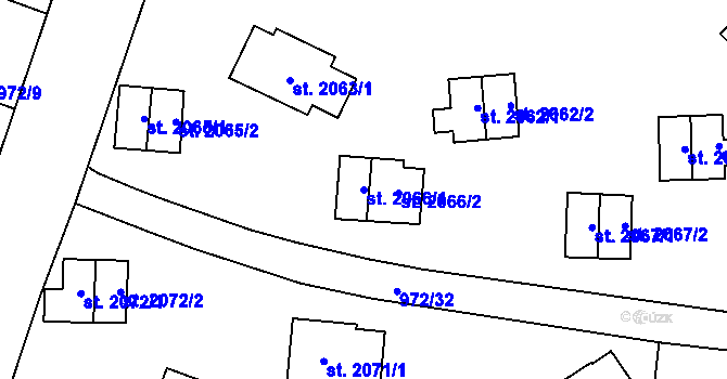 Parcela st. 2066/1 v KÚ Zlín, Katastrální mapa