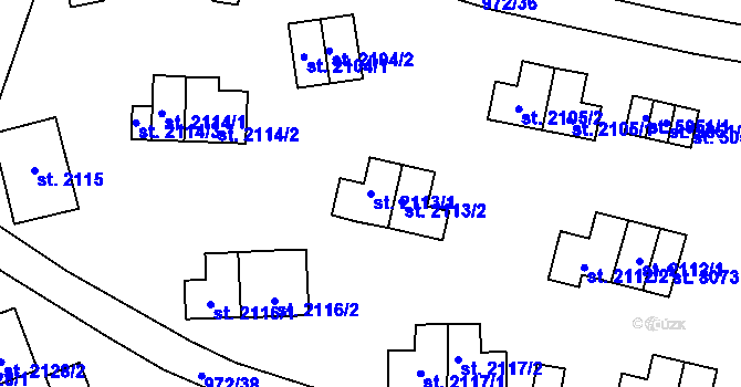 Parcela st. 2113/1 v KÚ Zlín, Katastrální mapa