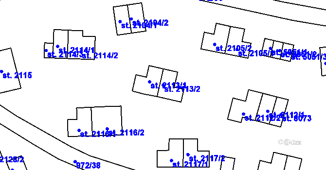 Parcela st. 2113/2 v KÚ Zlín, Katastrální mapa