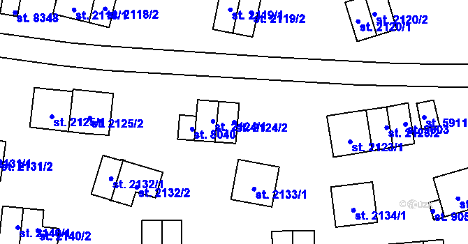 Parcela st. 2124/2 v KÚ Zlín, Katastrální mapa