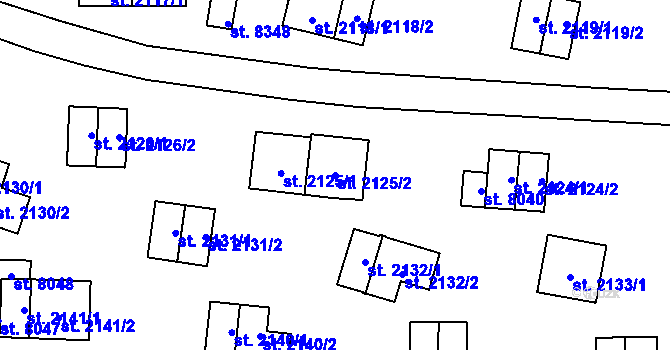 Parcela st. 2125/2 v KÚ Zlín, Katastrální mapa