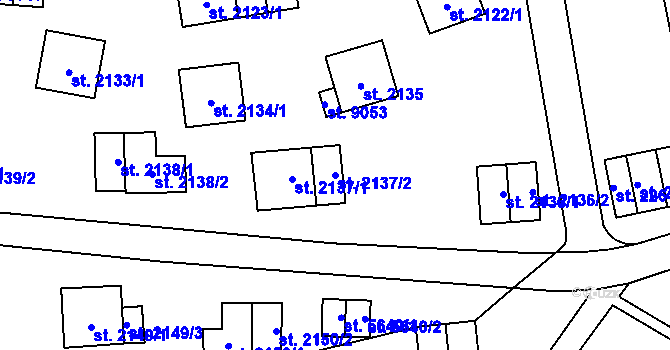 Parcela st. 2137/2 v KÚ Zlín, Katastrální mapa