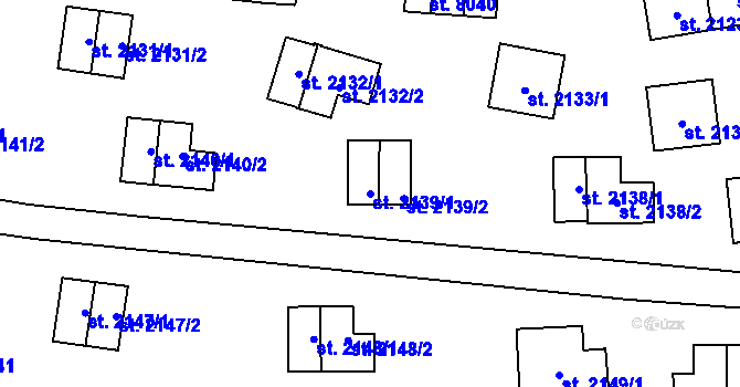 Parcela st. 2139/1 v KÚ Zlín, Katastrální mapa