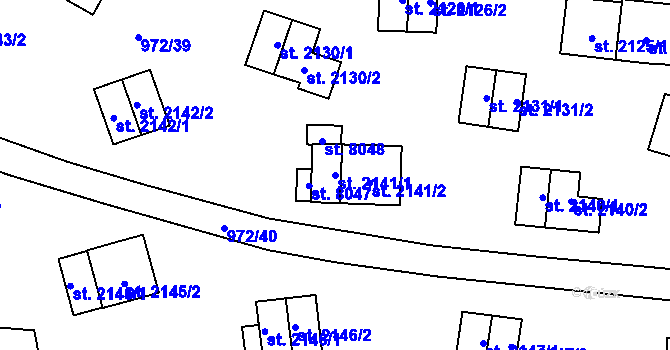 Parcela st. 2141/1 v KÚ Zlín, Katastrální mapa