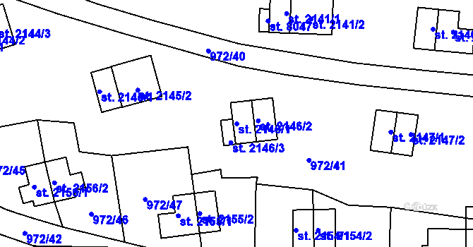 Parcela st. 2146/1 v KÚ Zlín, Katastrální mapa