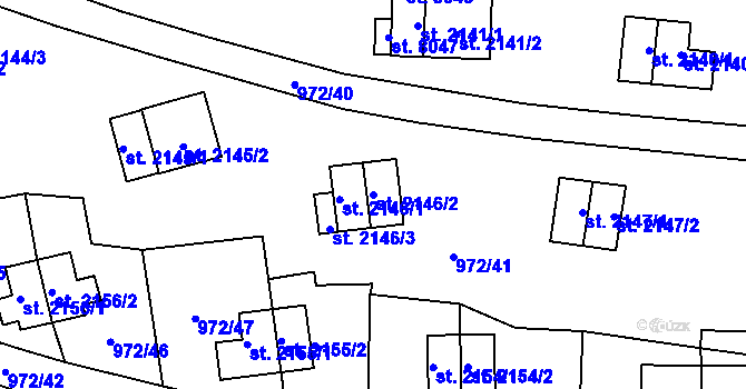 Parcela st. 2146/2 v KÚ Zlín, Katastrální mapa