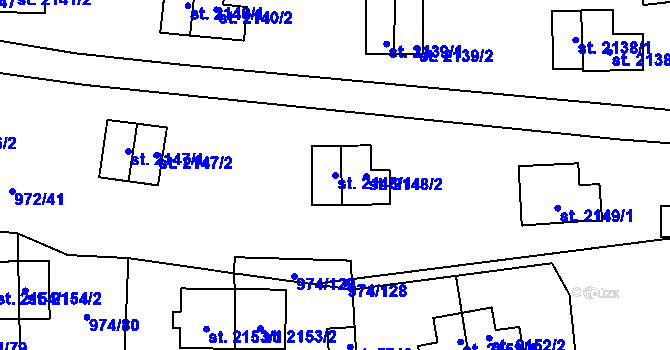 Parcela st. 2148/1 v KÚ Zlín, Katastrální mapa