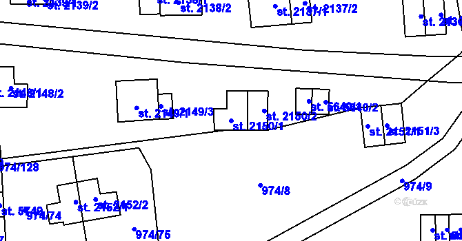 Parcela st. 2150/1 v KÚ Zlín, Katastrální mapa