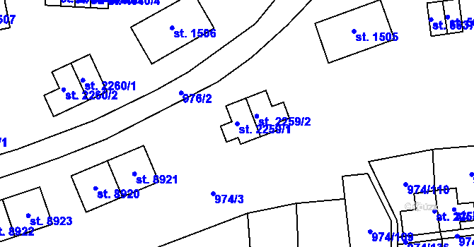Parcela st. 2259/1 v KÚ Zlín, Katastrální mapa