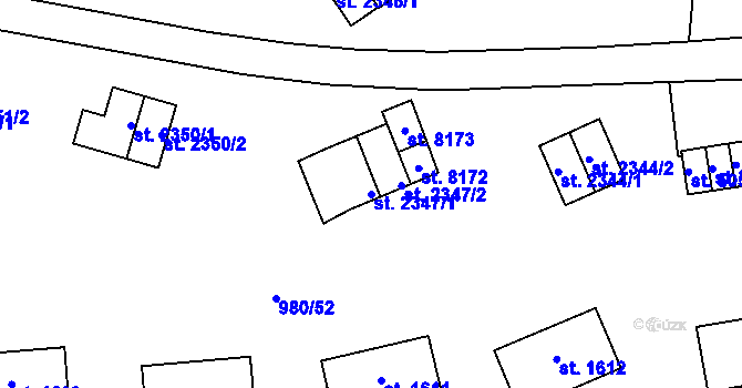Parcela st. 2347/1 v KÚ Zlín, Katastrální mapa