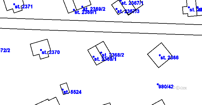 Parcela st. 2368/2 v KÚ Zlín, Katastrální mapa