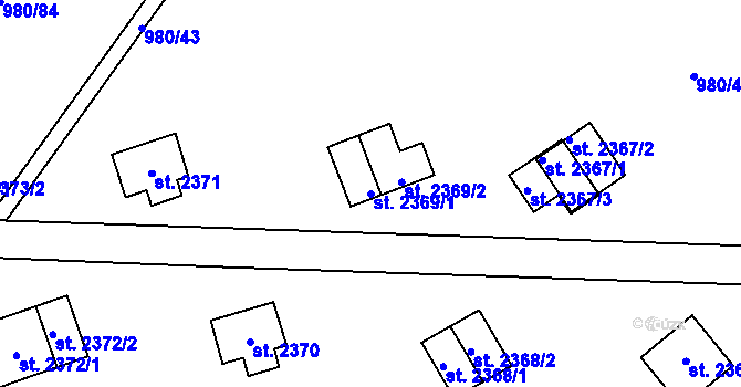 Parcela st. 2369/1 v KÚ Zlín, Katastrální mapa
