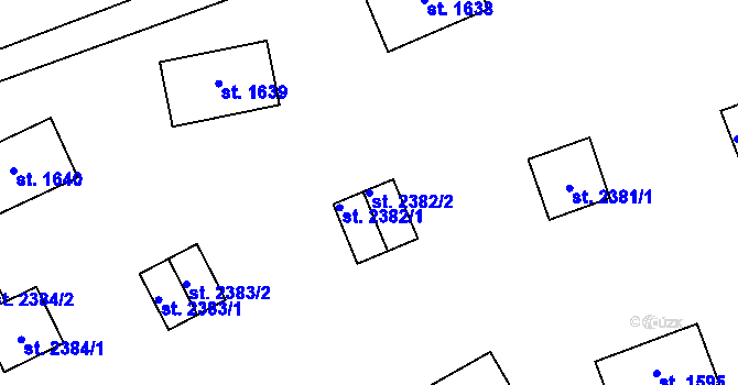 Parcela st. 2382/2 v KÚ Zlín, Katastrální mapa
