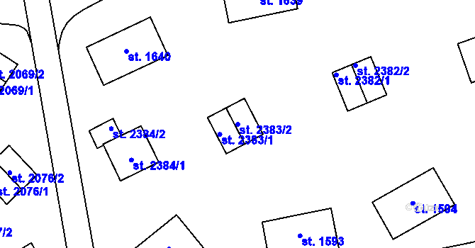 Parcela st. 2383/2 v KÚ Zlín, Katastrální mapa
