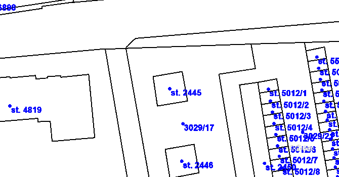 Parcela st. 2445 v KÚ Zlín, Katastrální mapa