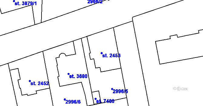 Parcela st. 2453 v KÚ Zlín, Katastrální mapa