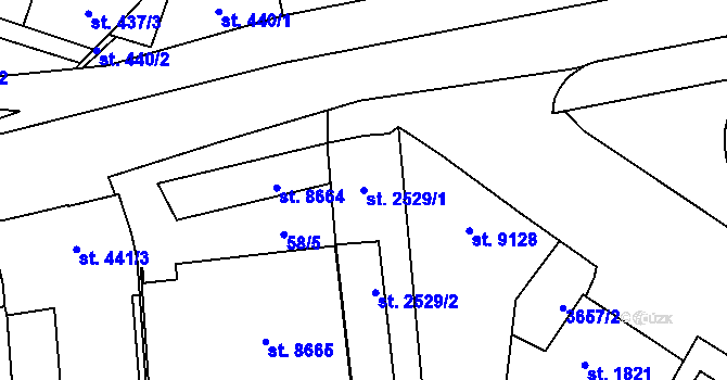 Parcela st. 2529/1 v KÚ Zlín, Katastrální mapa