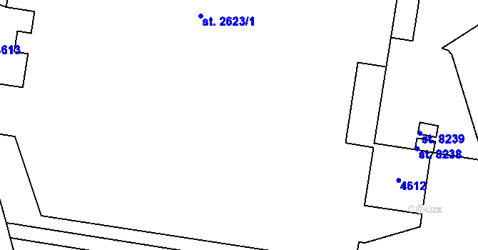 Parcela st. 2623/2 v KÚ Zlín, Katastrální mapa