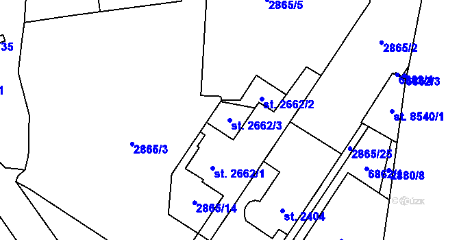 Parcela st. 2662/3 v KÚ Zlín, Katastrální mapa