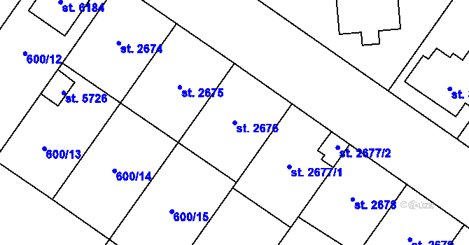 Parcela st. 2676 v KÚ Zlín, Katastrální mapa