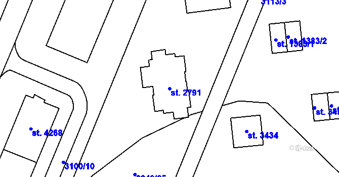 Parcela st. 2791 v KÚ Zlín, Katastrální mapa