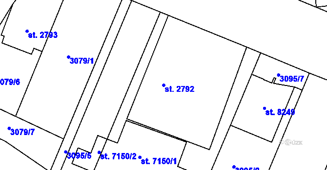 Parcela st. 2792 v KÚ Zlín, Katastrální mapa