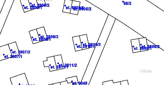 Parcela st. 2810/2 v KÚ Zlín, Katastrální mapa