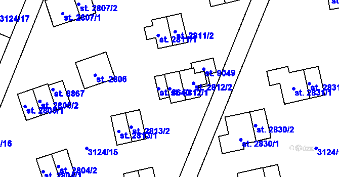 Parcela st. 2812/1 v KÚ Zlín, Katastrální mapa