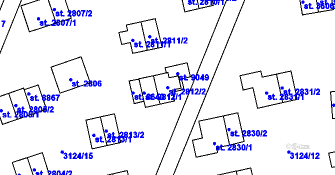 Parcela st. 2812/2 v KÚ Zlín, Katastrální mapa
