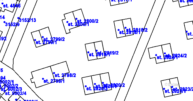 Parcela st. 2819/2 v KÚ Zlín, Katastrální mapa