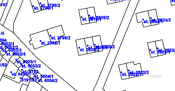 Parcela st. 2820/1 v KÚ Zlín, Katastrální mapa