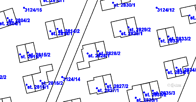 Parcela st. 2828/2 v KÚ Zlín, Katastrální mapa