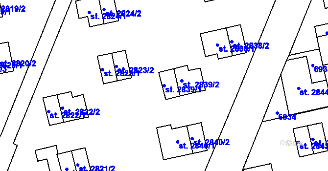 Parcela st. 2839/1 v KÚ Zlín, Katastrální mapa