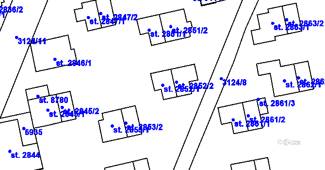 Parcela st. 2852/1 v KÚ Zlín, Katastrální mapa