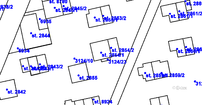 Parcela st. 2854/1 v KÚ Zlín, Katastrální mapa