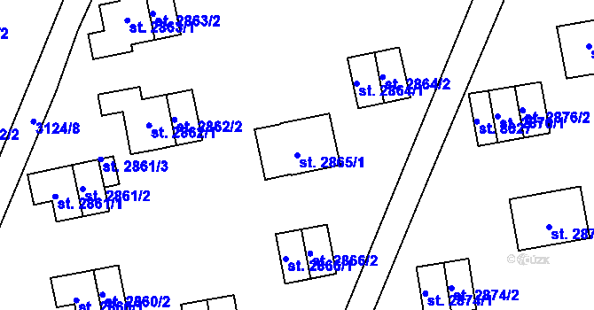 Parcela st. 2865/1 v KÚ Zlín, Katastrální mapa
