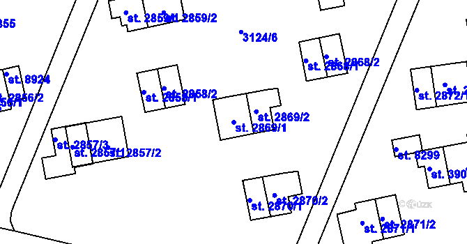 Parcela st. 2869/1 v KÚ Zlín, Katastrální mapa