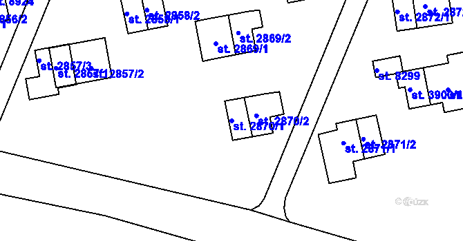 Parcela st. 2870/1 v KÚ Zlín, Katastrální mapa