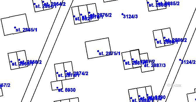 Parcela st. 2875/1 v KÚ Zlín, Katastrální mapa