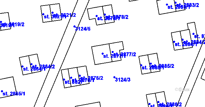 Parcela st. 2877/1 v KÚ Zlín, Katastrální mapa
